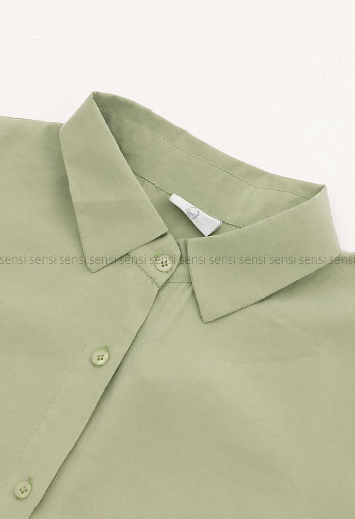 شومیز ساده رنگی آستین پیله کد1005281